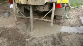 GeoSpectrum - Drilling machine during work for seismic survey